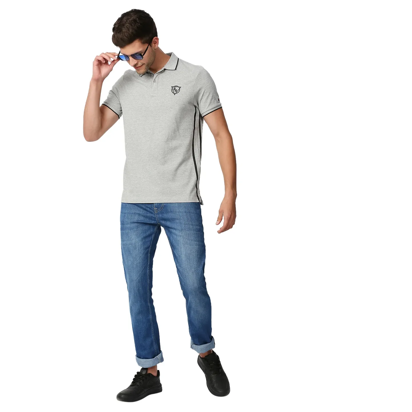 Blue Slim Straight Fit Men's Denims by Being Human Clothing - Image 6