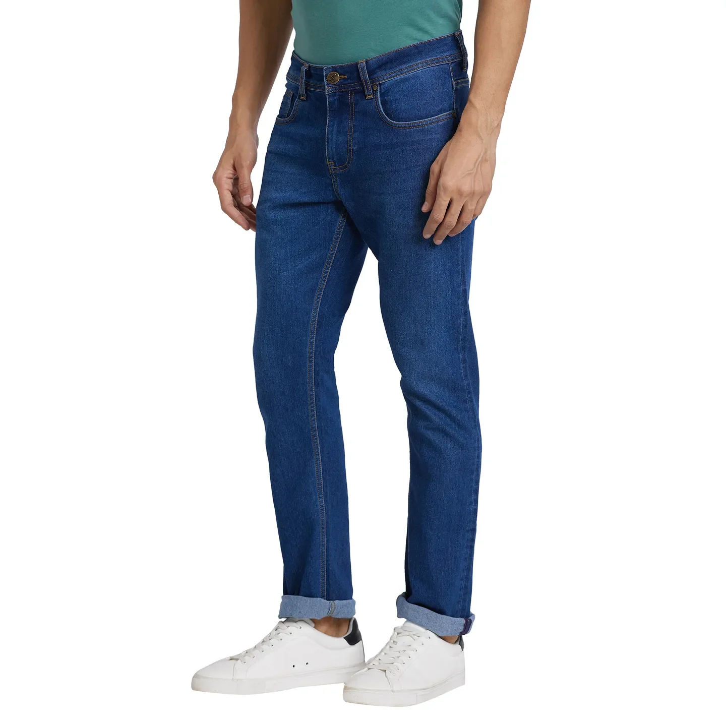 Blue Slim Straight Fit Men's Denims by Being Human Clothing - Image 2