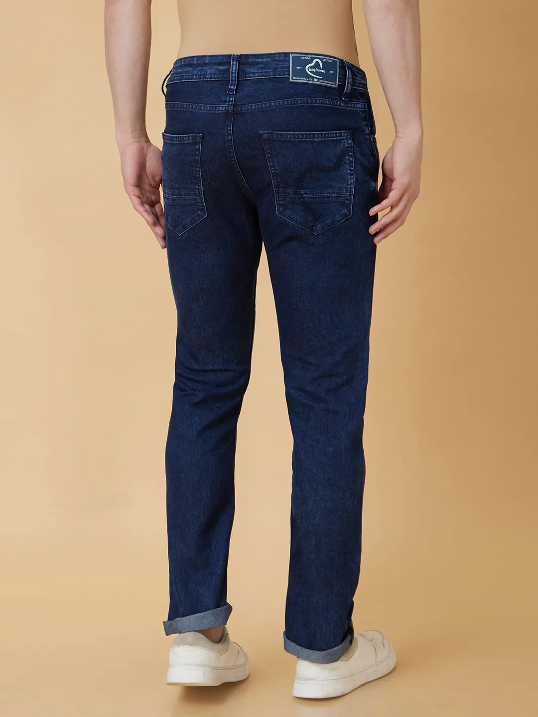 Blue Slim Straight Fit Men's Denims by Being Human Clothing - Image 2
