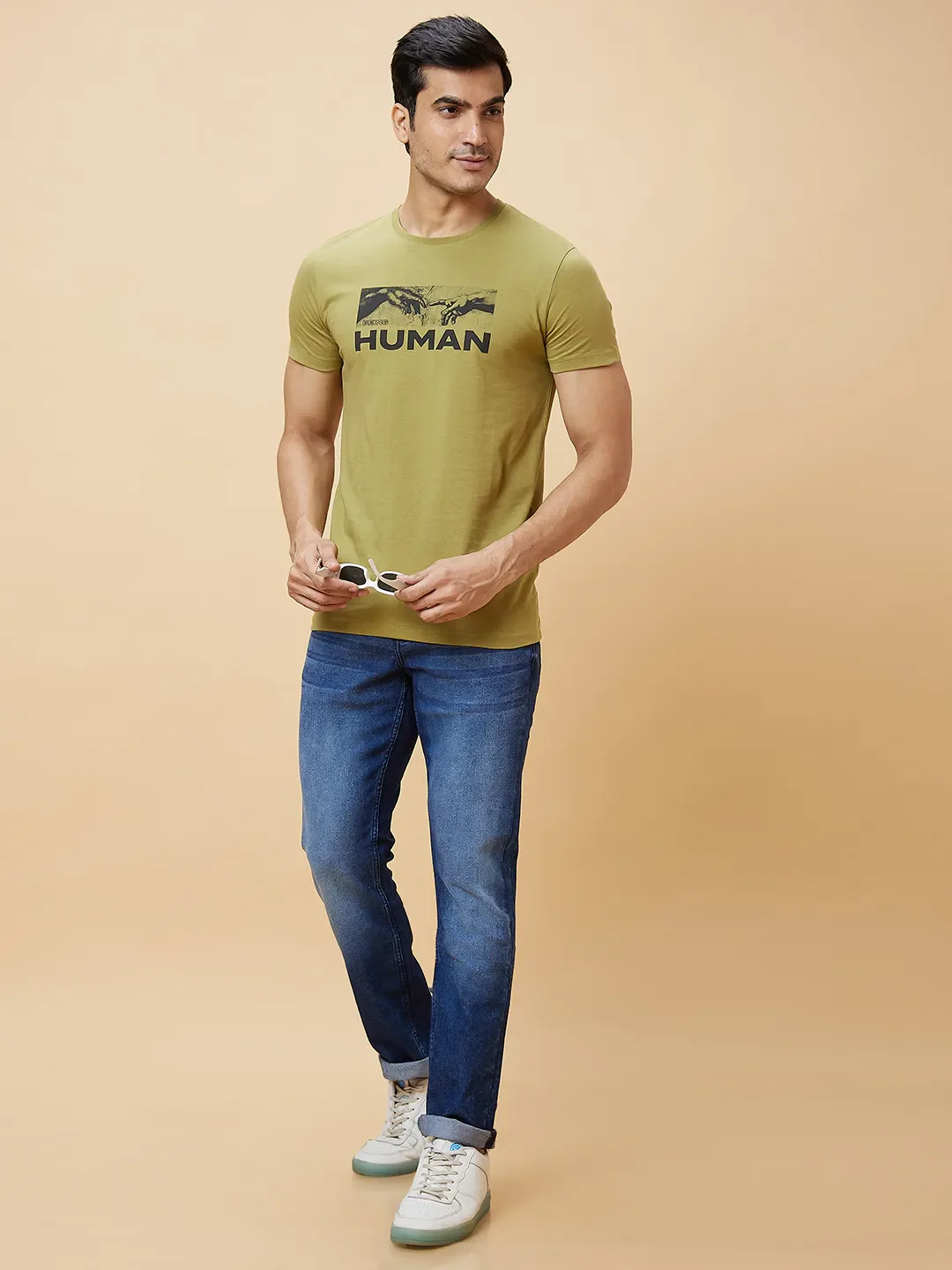 Blue Slim Straight Fit Men's Denims by Being Human Clothing - Image 6