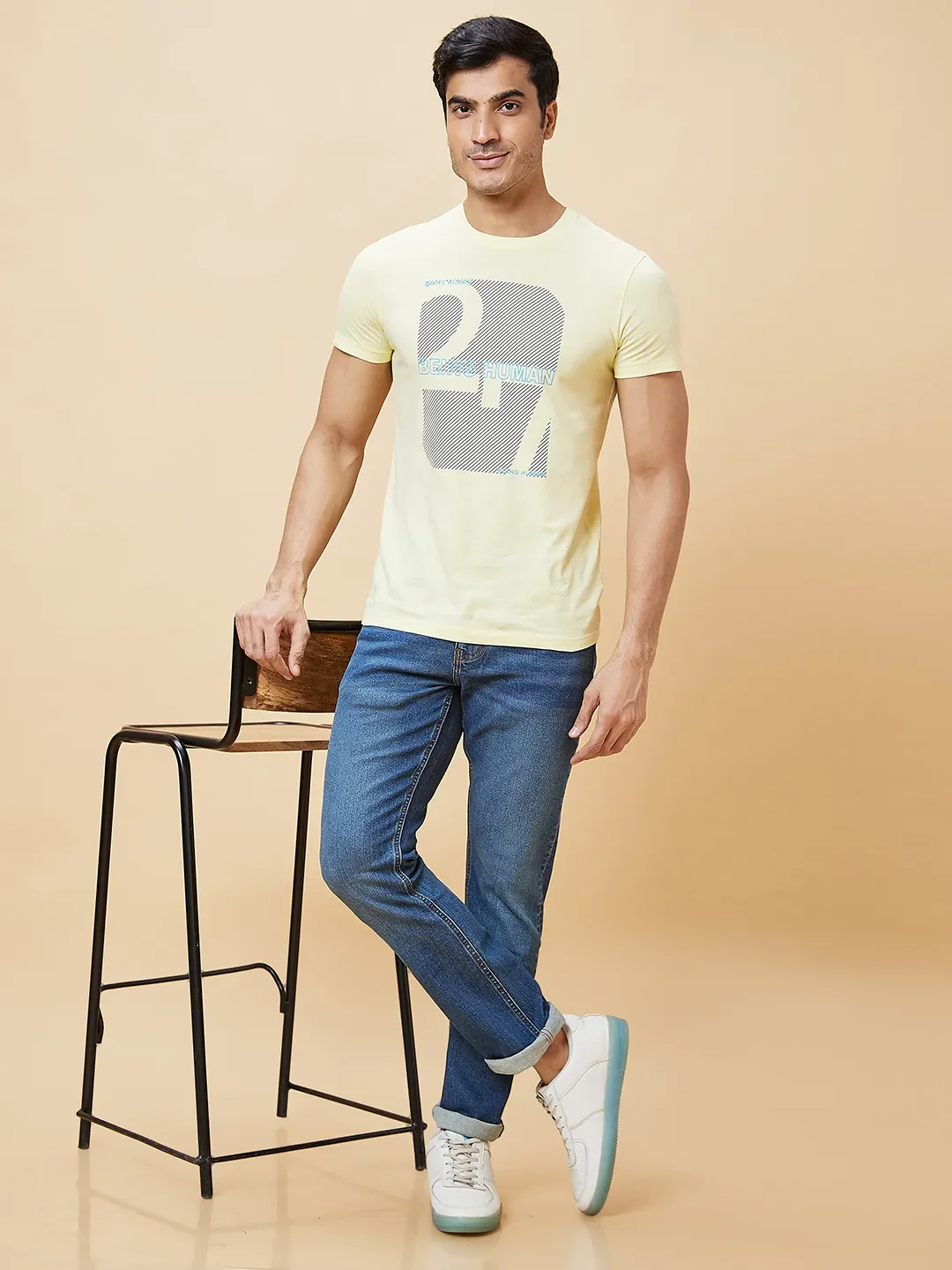 Blue Slim Straight Fit Men's Denims by Being Human Clothing - Image 6