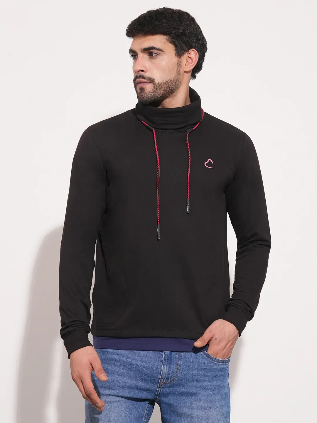 Black Regular Fit Round Neck Long Sleeves Men's Sweatshirt by Being Human Clothing