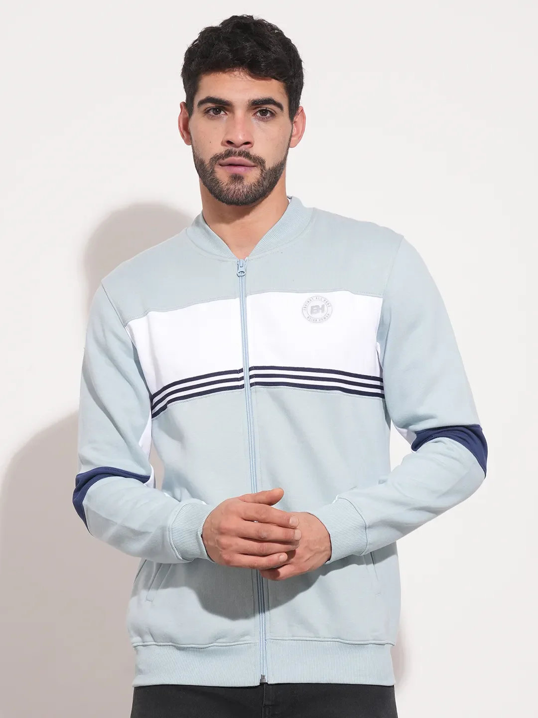 Blue Regular Fit Round Neck Long Sleeves Men's Sweatshirt by Being Human Clothing