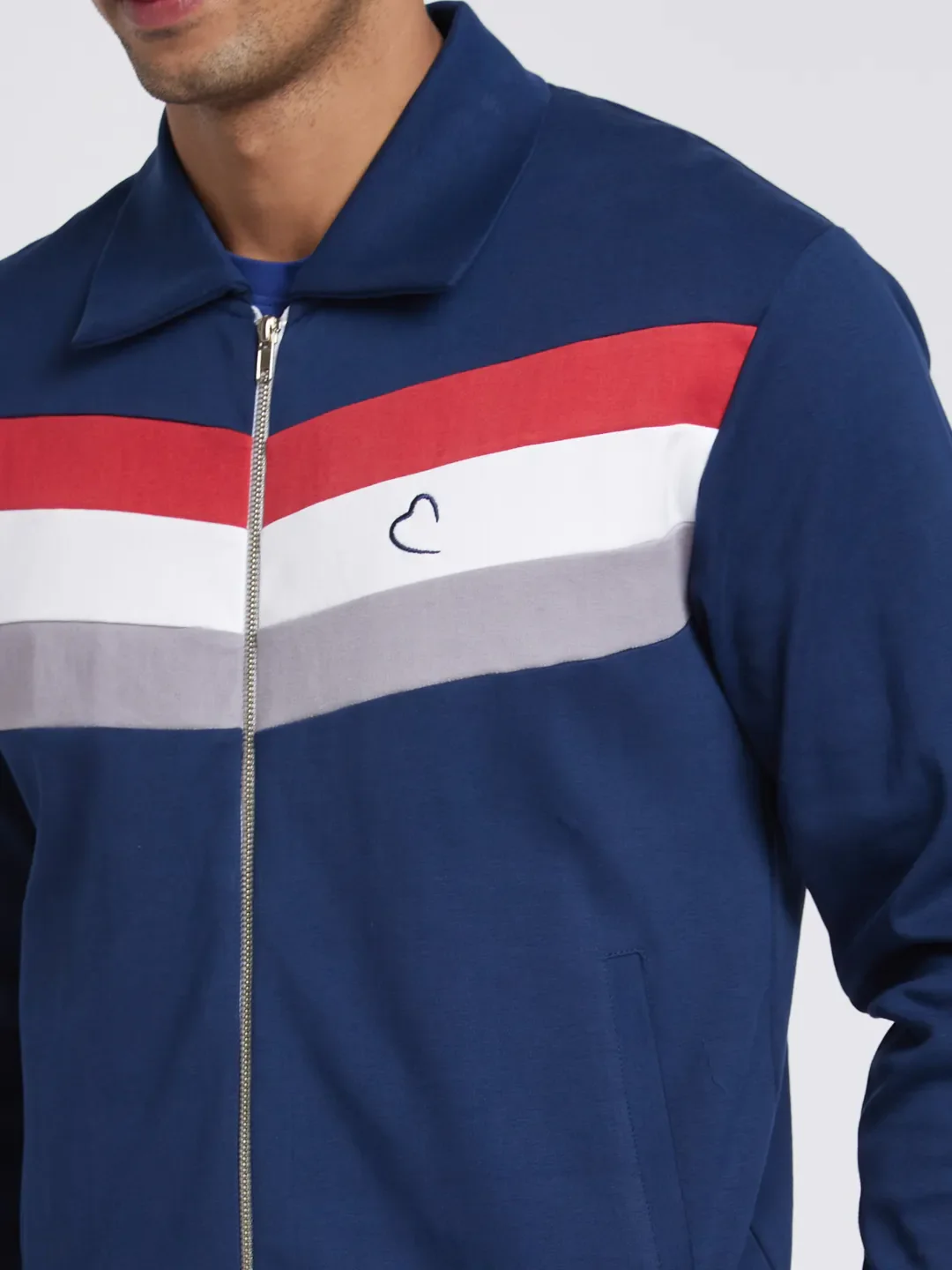 Blue Regular Fit Round Neck Long Sleeves Men's Sweatshirt by Being Human Clothing - Image 4