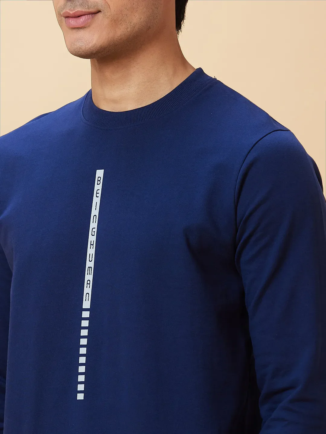 Blue Regular Fit Round Neck Long Sleeves Men's Sweatshirt by Being Human Clothing - Image 5