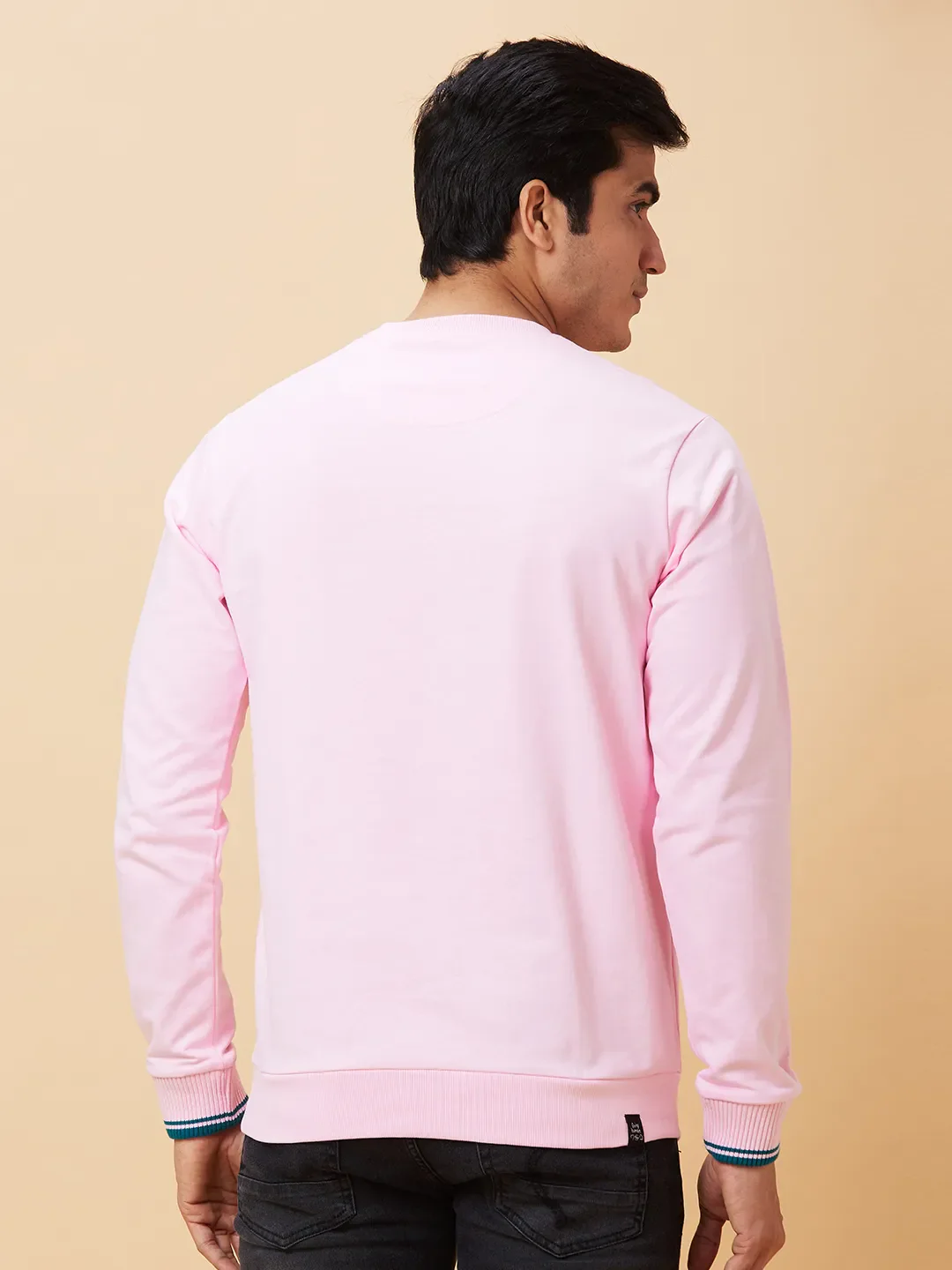 Pink Regular Fit Round Neck Long Sleeves Men's Sweatshirt by Being Human Clothing - Image 2