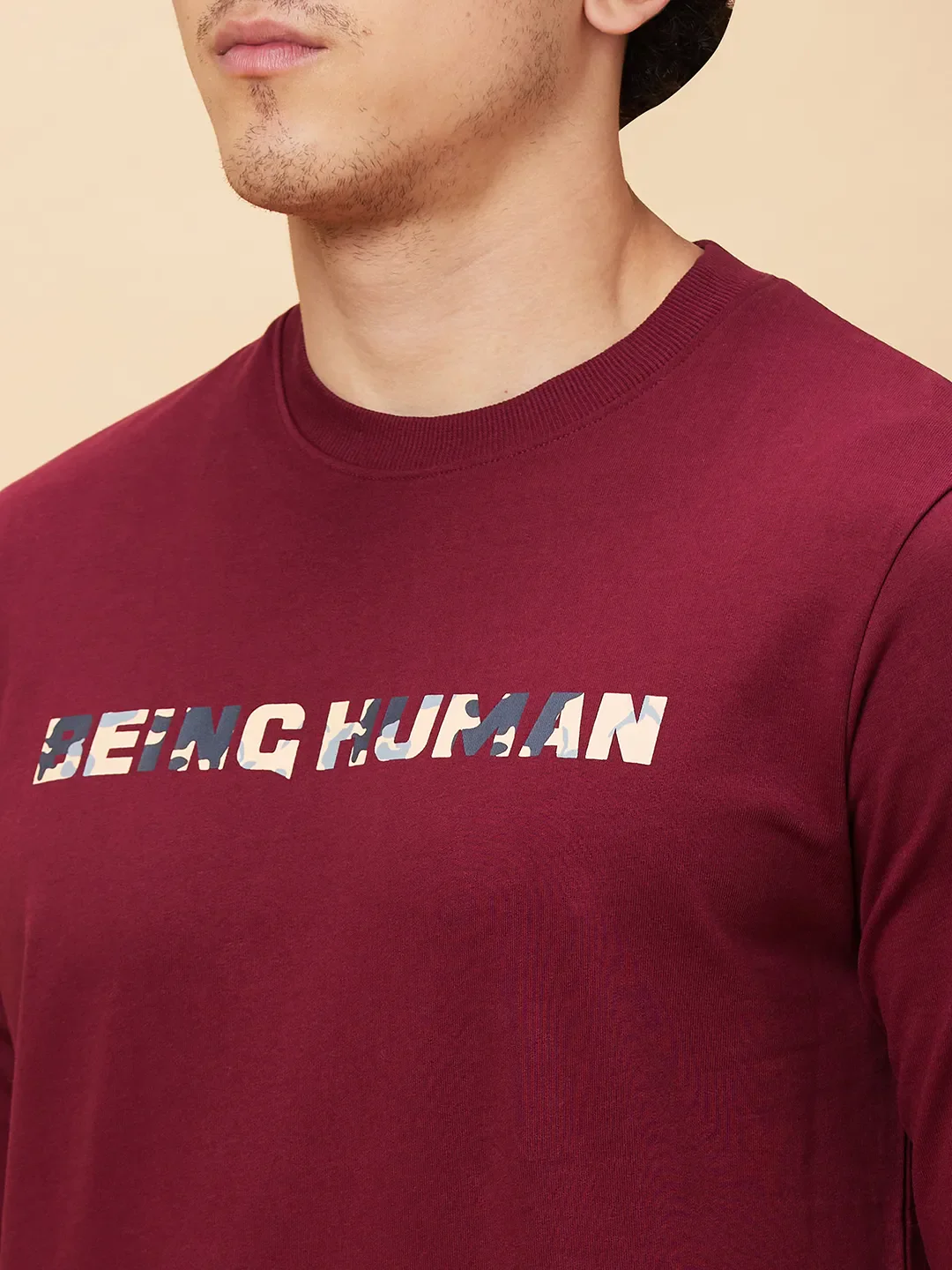 Red Regular Fit Round Neck Long Sleeves Men's Sweatshirt by Being Human Clothing - Image 5