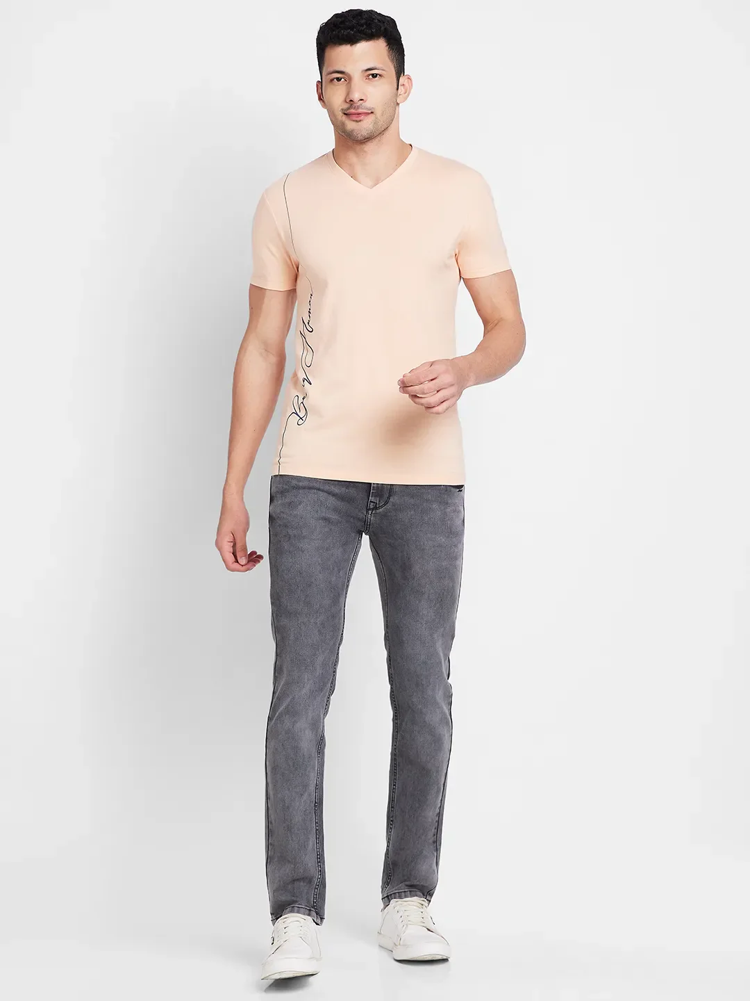 Apricot Regular Fit Round Neck Men's T-Shirt by Being Human Clothing - Image 2