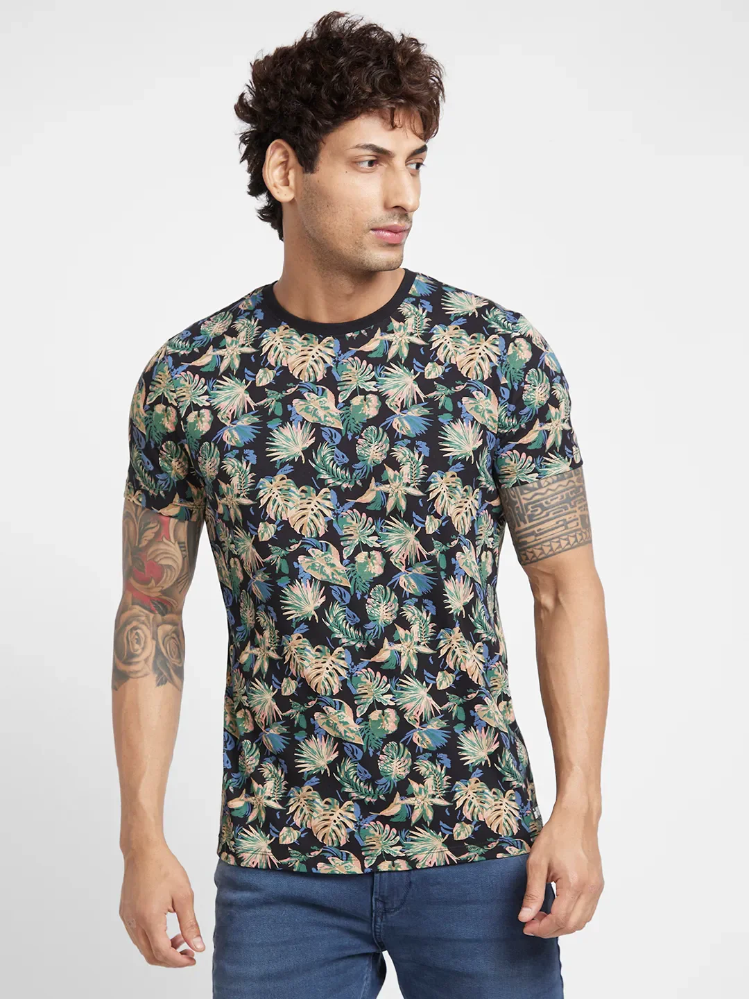 Grey Regular Fit Men's Short Sleeves T-Shirt by Being Human Clothing