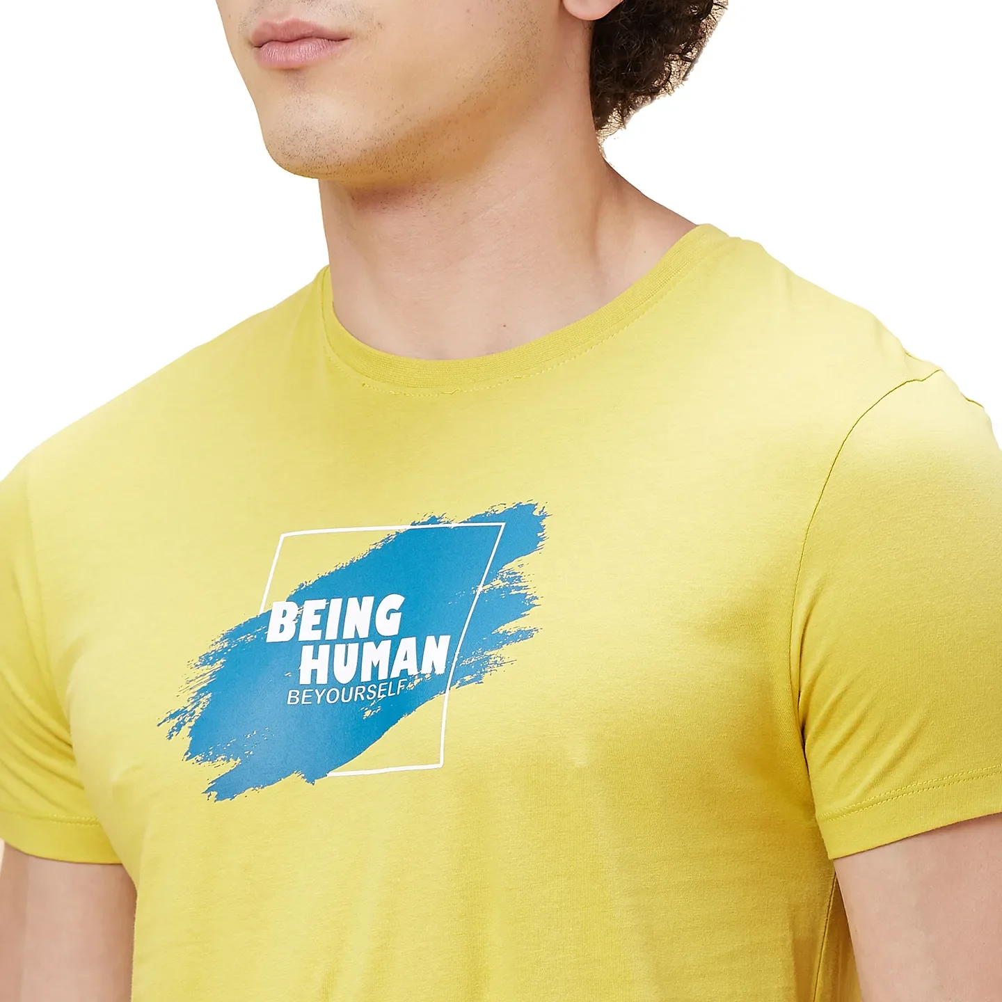 Yellow Regular Fit Men's Short Sleeves T-Shirt by Being Human Clothing - Image 5