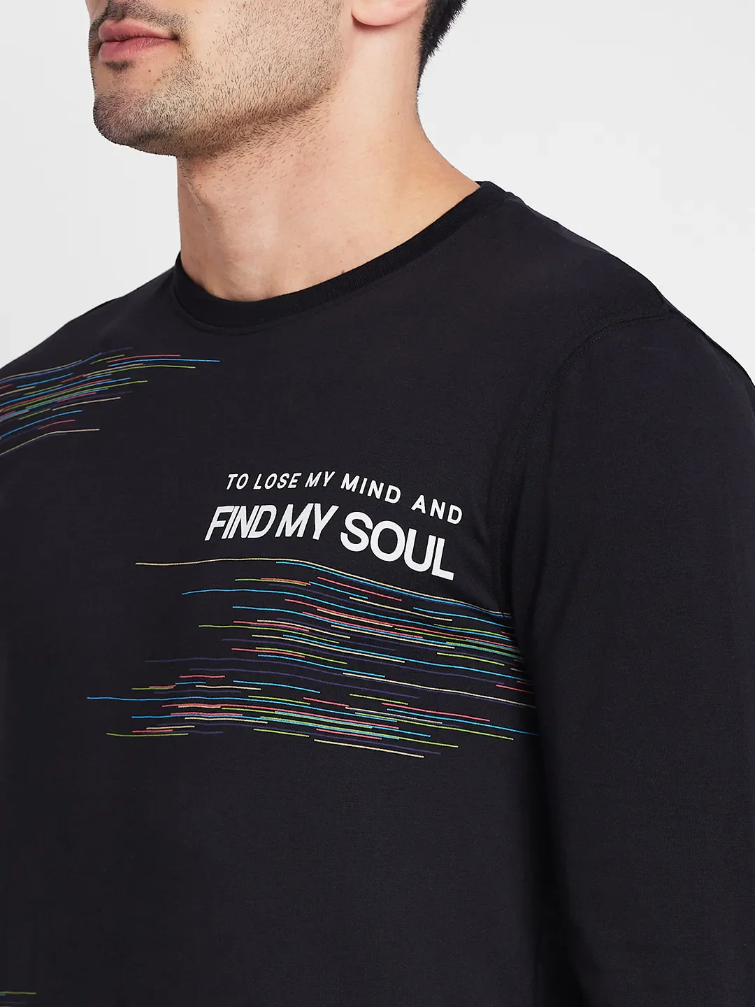Black Regular Fit Round Neck Men's T-Shirt by Being Human Clothing - Image 5