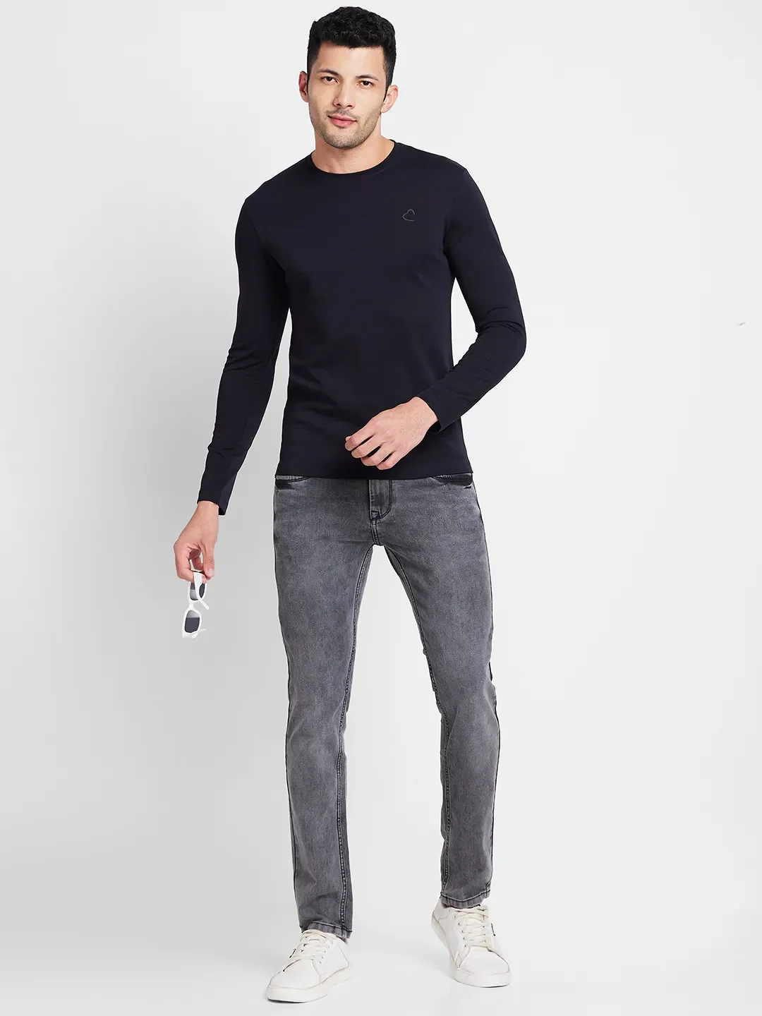 Black Regular Fit Men's Long Sleeves T-Shirt by Being Human Clothing - Image 6