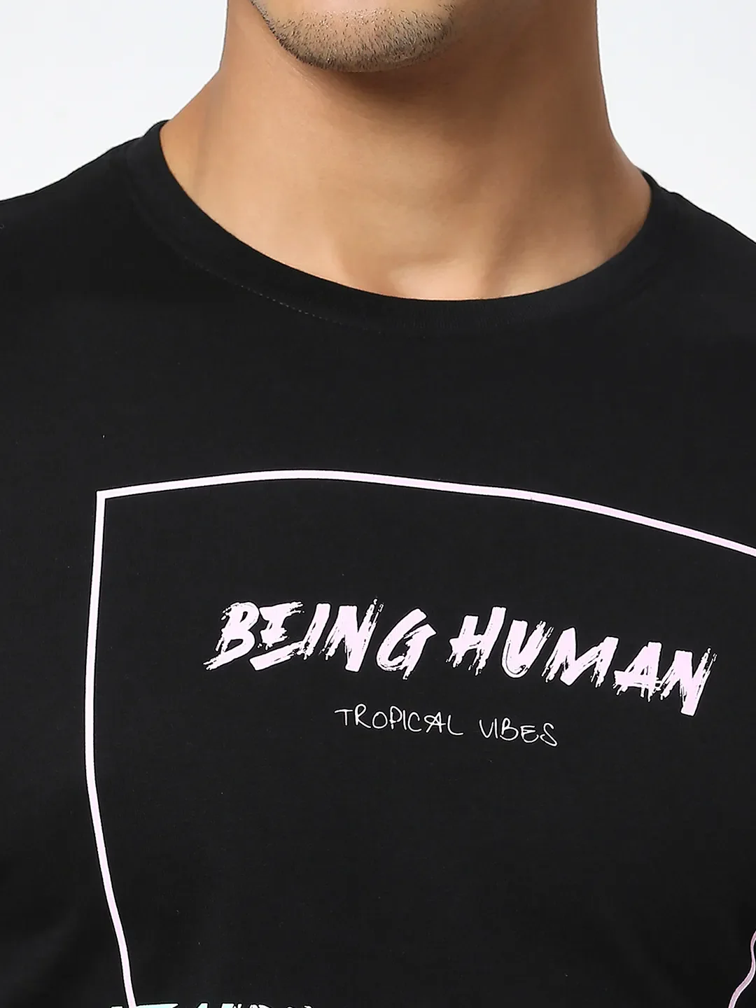 Black Regular Fit Men's Long Sleeves T-Shirt by Being Human Clothing - Image 2