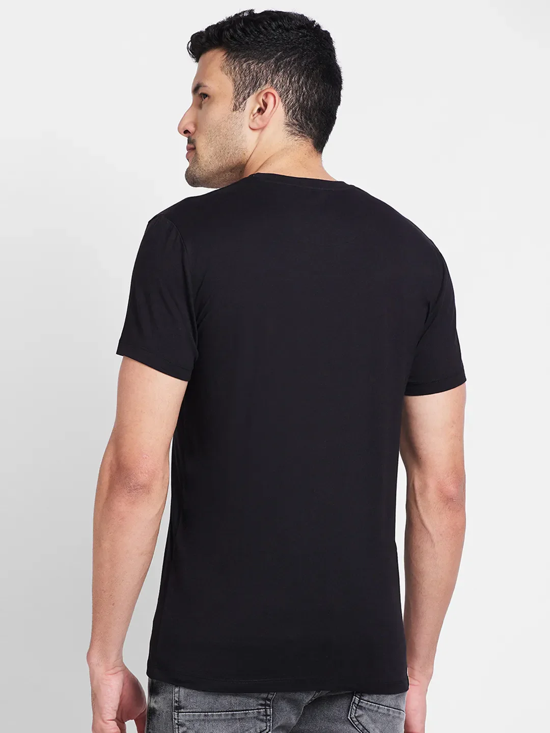 Black Regular Fit Men's Short Sleeves T-Shirt by Being Human Clothing - Image 3