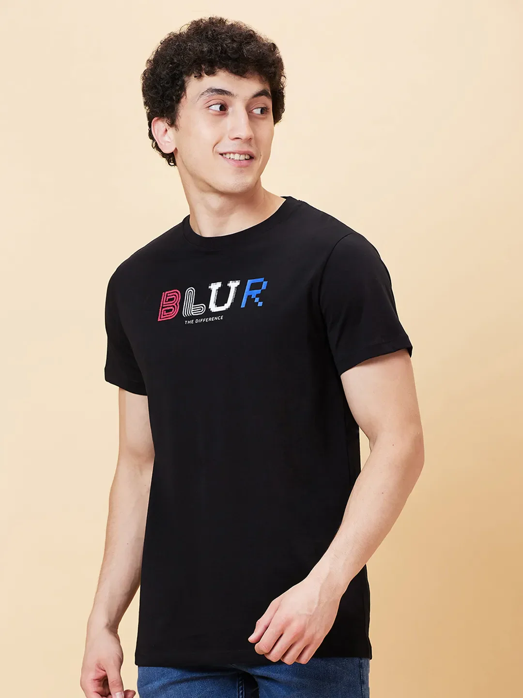 Black Regular Fit Round Neck Men's T-Shirt by Being Human Clothing - Image 4