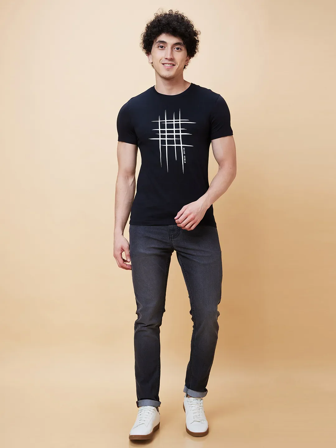 Black Regular Fit Men's Short Sleeves T-Shirt by Being Human Clothing - Image 2