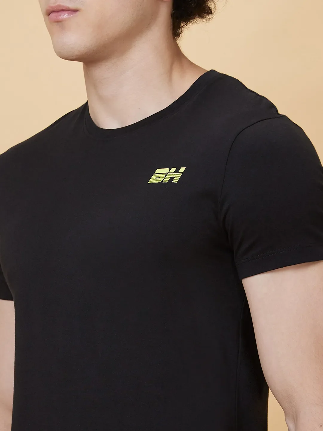 Black Regular Fit Men's Short Sleeves T-Shirt by Being Human Clothing - Image 4