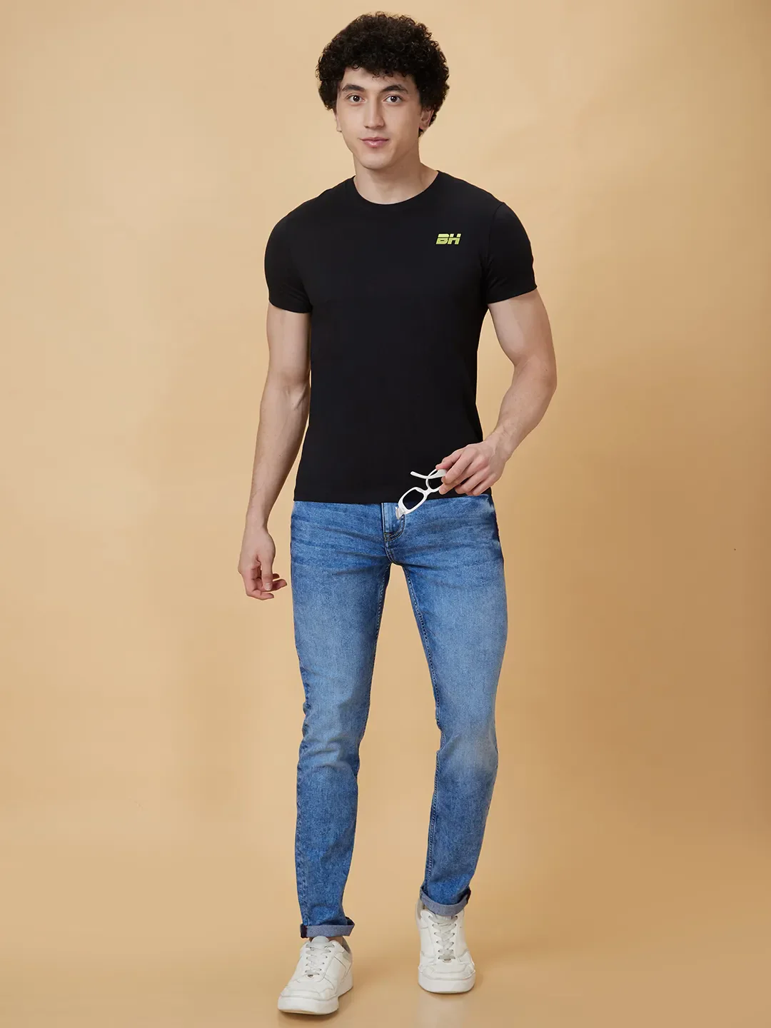 Black Regular Fit Men's Short Sleeves T-Shirt by Being Human Clothing - Image 5