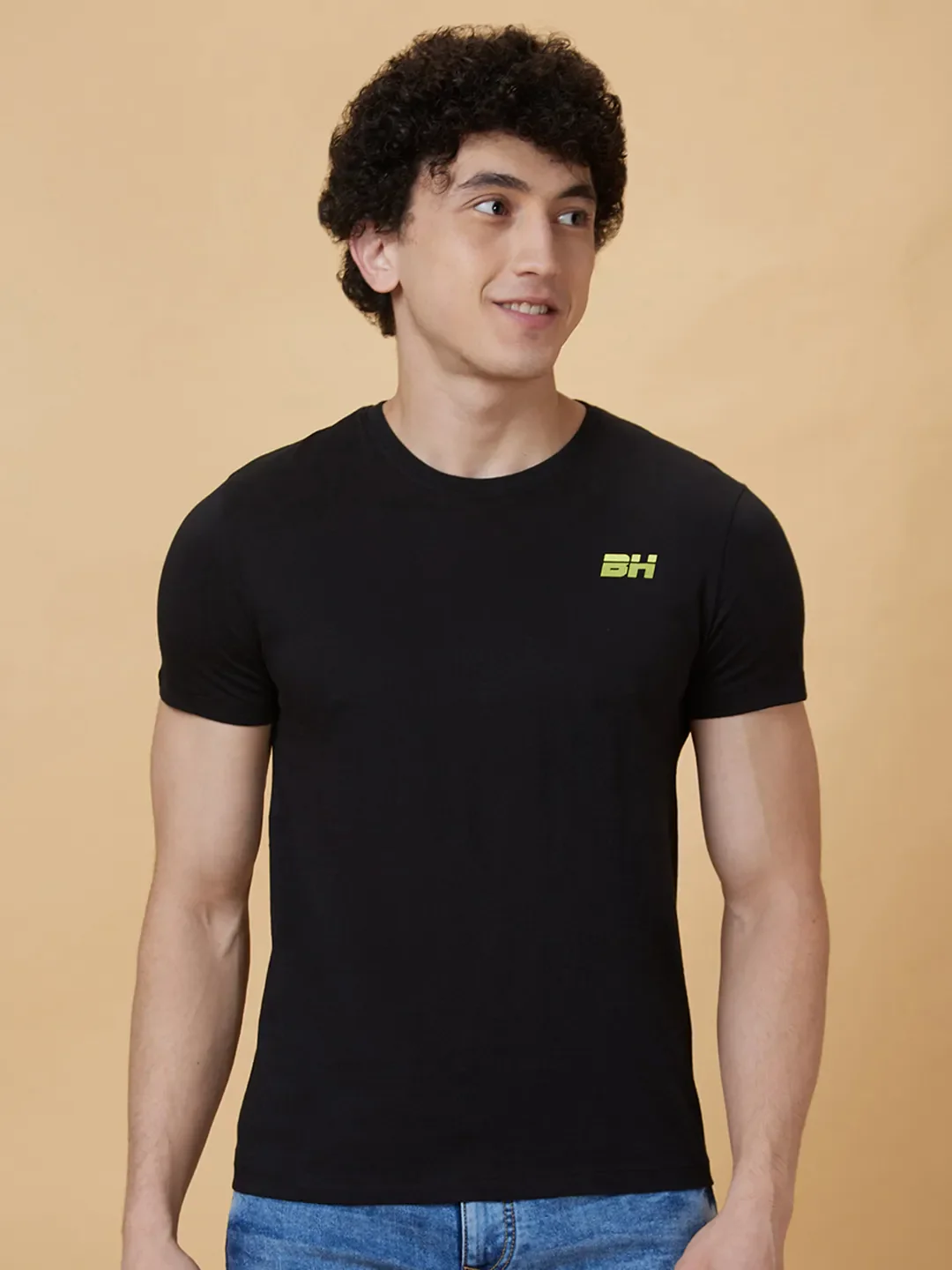Black Regular Fit Men's Short Sleeves T-Shirt by Being Human Clothing - Image 6