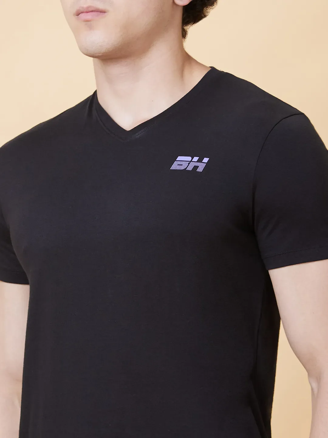 Black Regular Fit Men's Short Sleeves T-Shirt by Being Human Clothing - Image 5