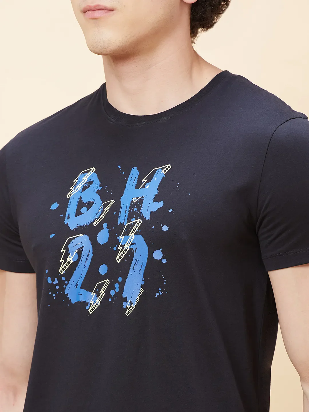 Black Regular Fit Men's Short Sleeves T-Shirt by Being Human Clothing - Image 5