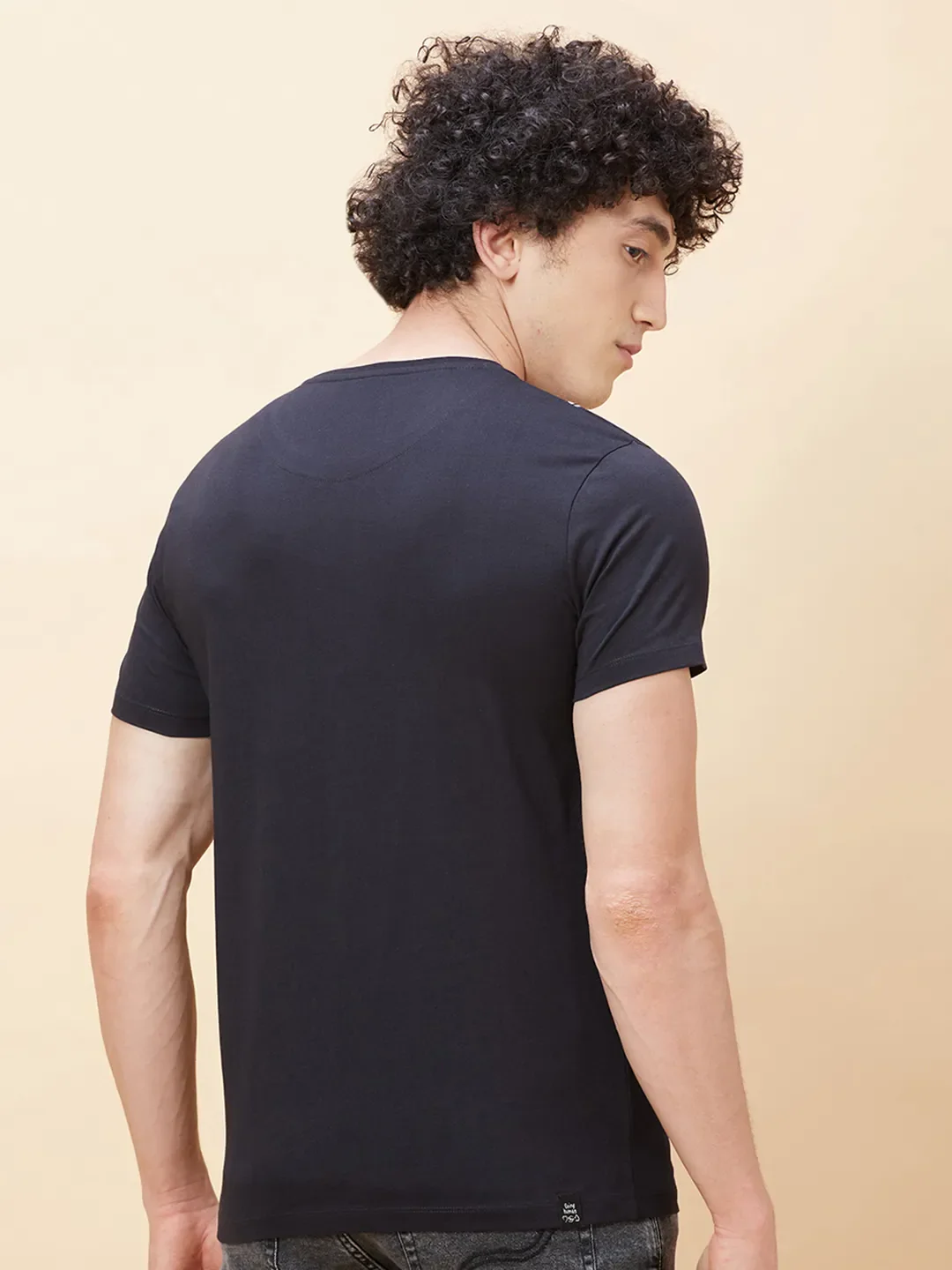 Black Regular Fit Men's Short Sleeves T-Shirt by Being Human Clothing - Image 3