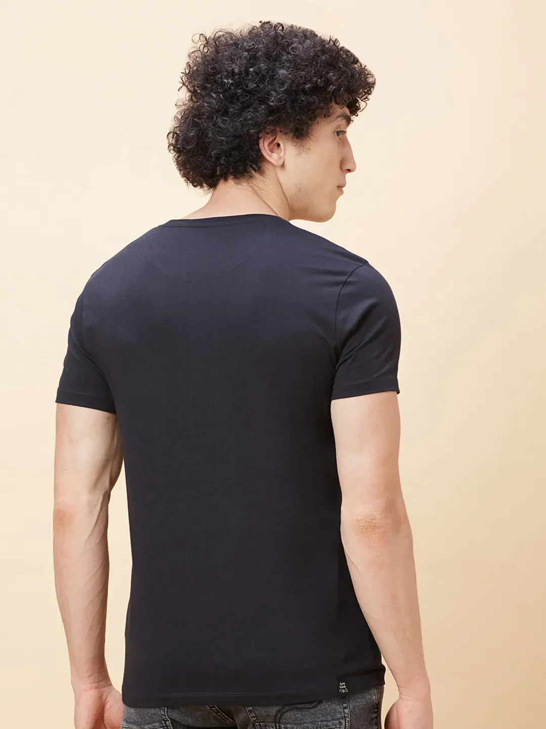 Black Regular Fit Men's Short Sleeves T-Shirt by Being Human Clothing - Image 3