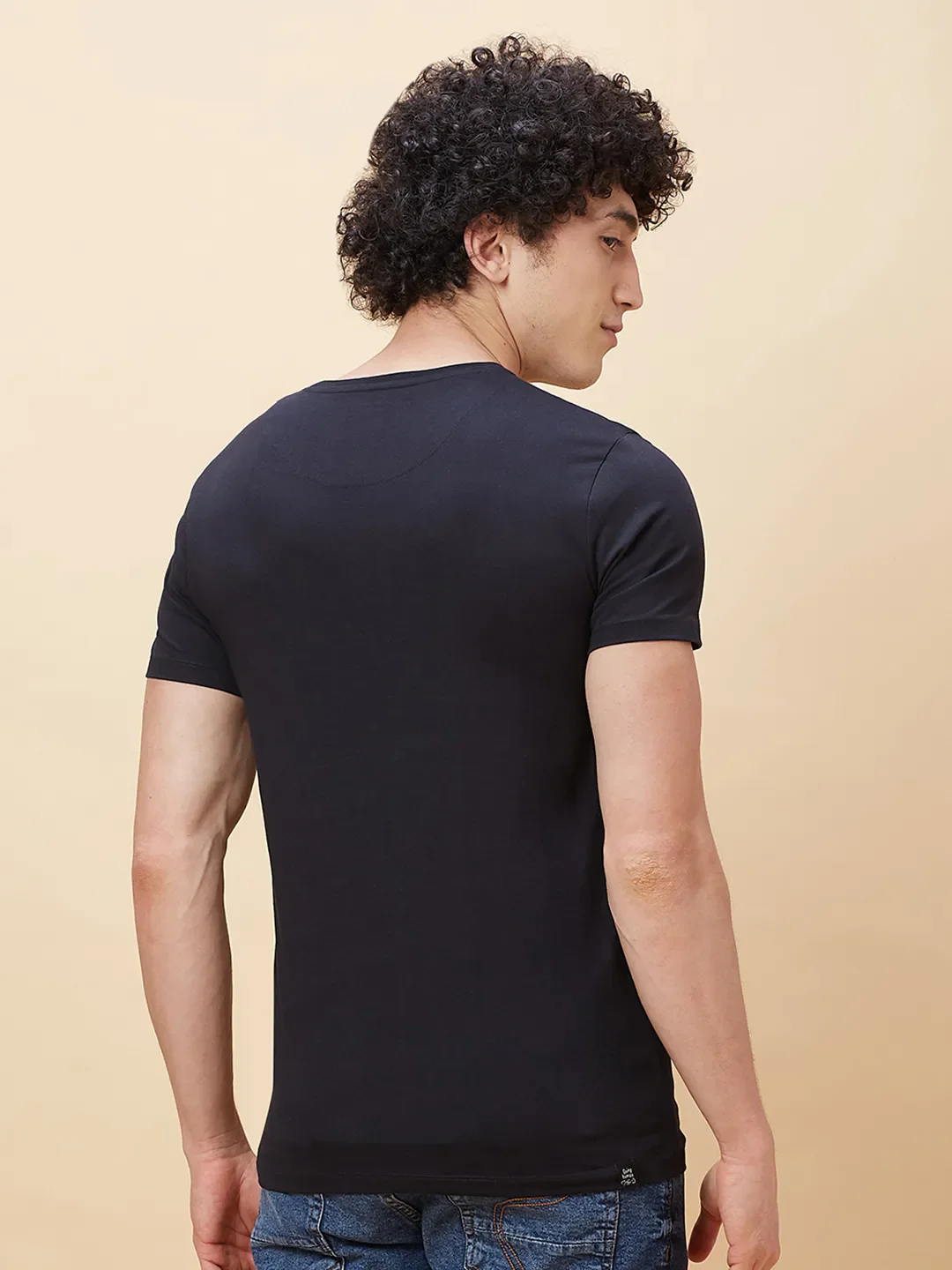 Black Regular Fit Men's Short Sleeves T-Shirt by Being Human Clothing - Image 3