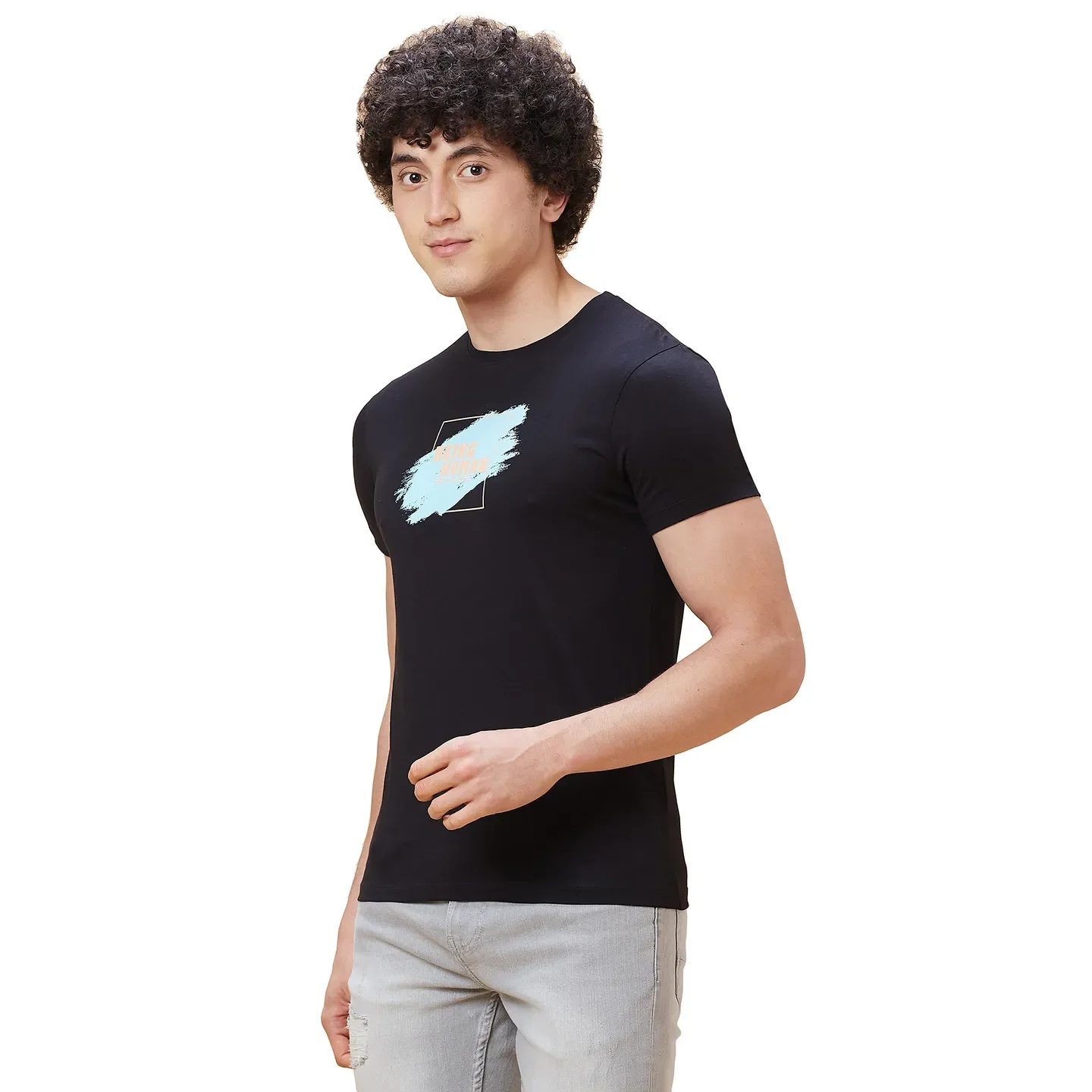 Black Regular Fit Men's Short Sleeves T-Shirt by Being Human Clothing - Image 4
