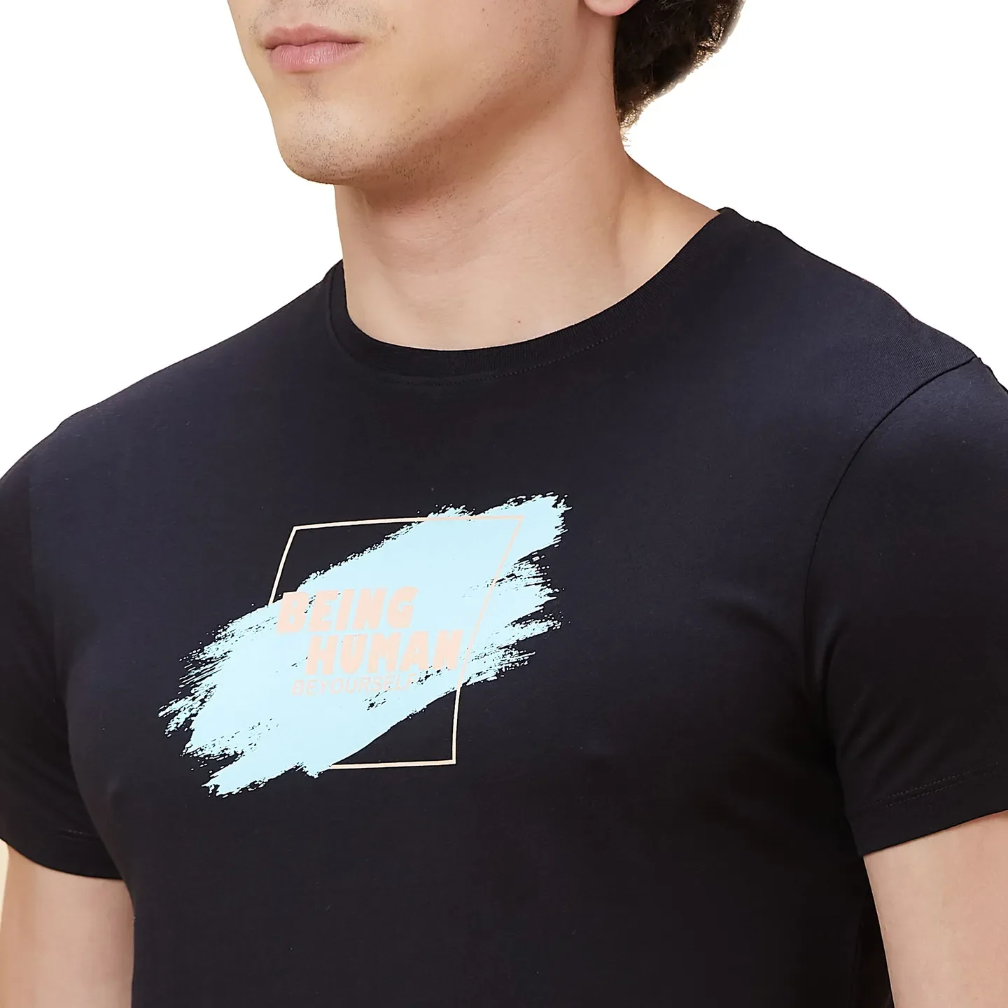 Black Regular Fit Men's Short Sleeves T-Shirt by Being Human Clothing - Image 5
