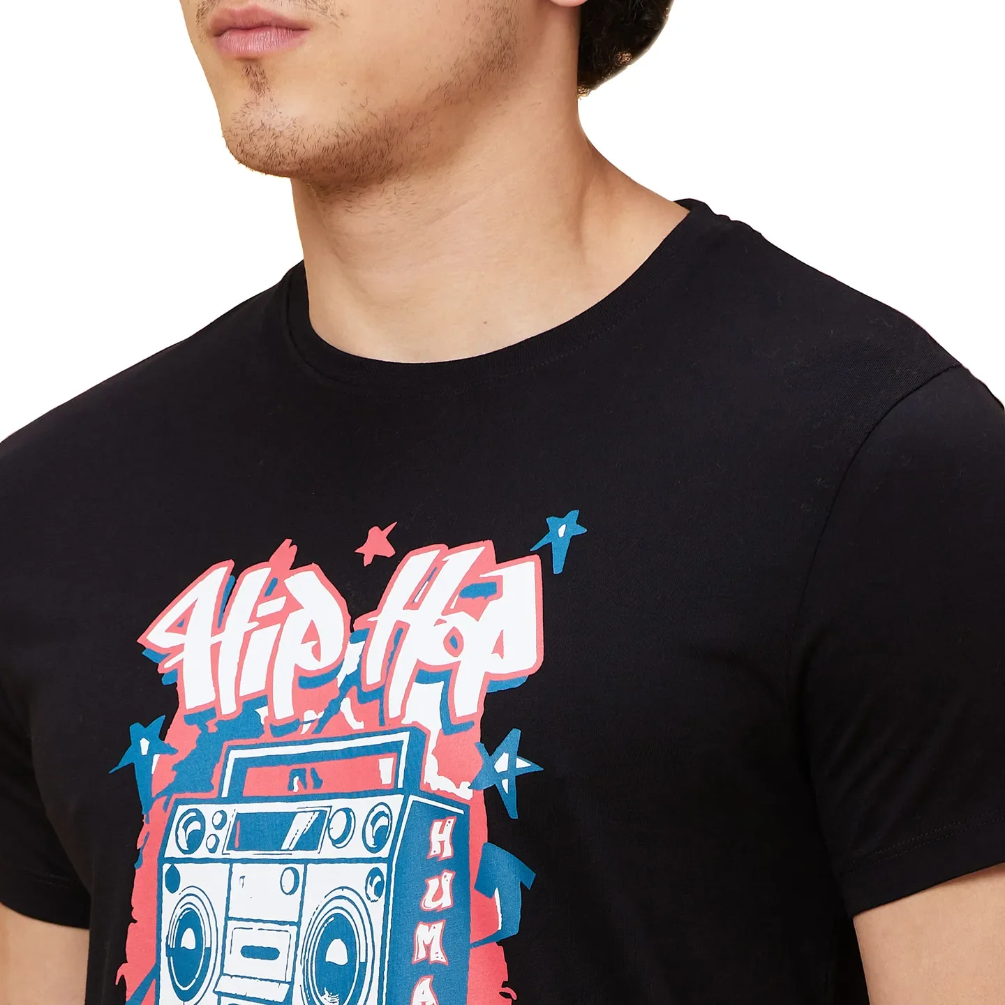 Black Regular Fit Men's Short Sleeves T-Shirt by Being Human Clothing - Image 5