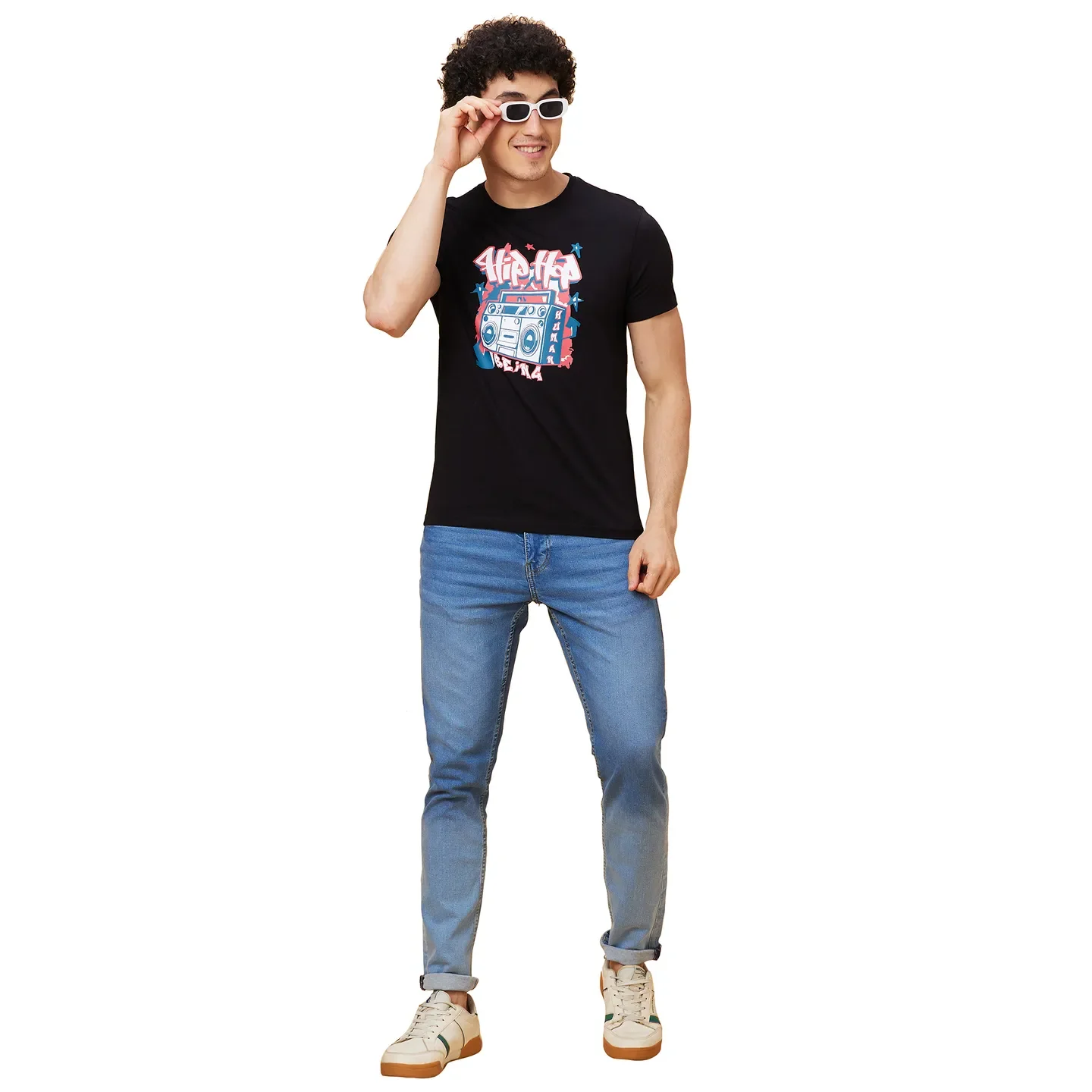 Black Regular Fit Men's Short Sleeves T-Shirt by Being Human Clothing - Image 6