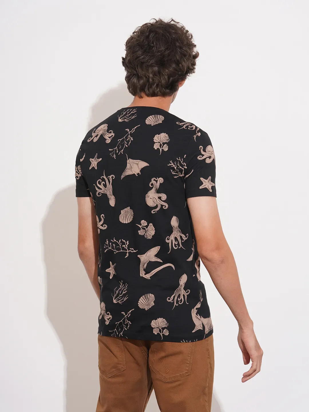 Black Regular Fit Men's Short Sleeves T-Shirt by Being Human Clothing - Image 3