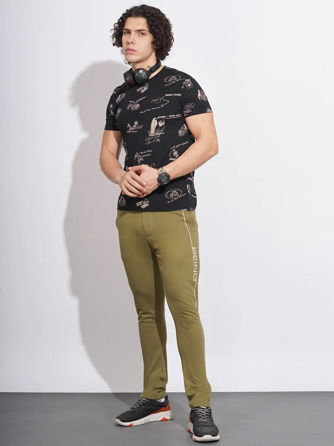 Black Regular Fit Men's Short Sleeves T-Shirt by Being Human Clothing - Image 4