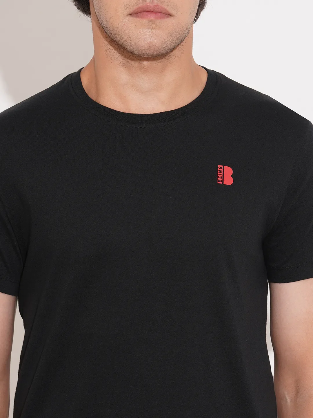 Black Regular Fit Men's Short Sleeves T-Shirt by Being Human Clothing - Image 5