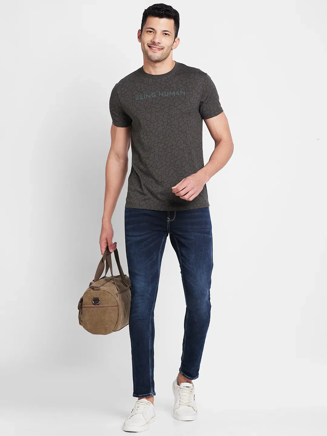 Black Regular Fit Men's Short Sleeves T-Shirt by Being Human Clothing - Image 6