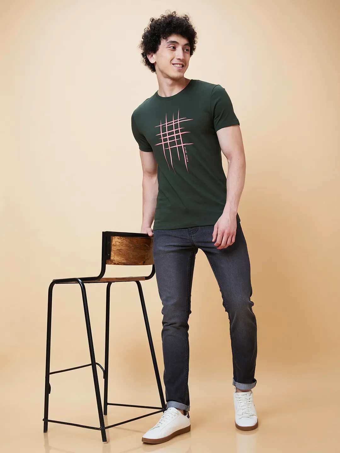 Green Regular Fit Men's Short Sleeves T-Shirt by Being Human Clothing - Image 6