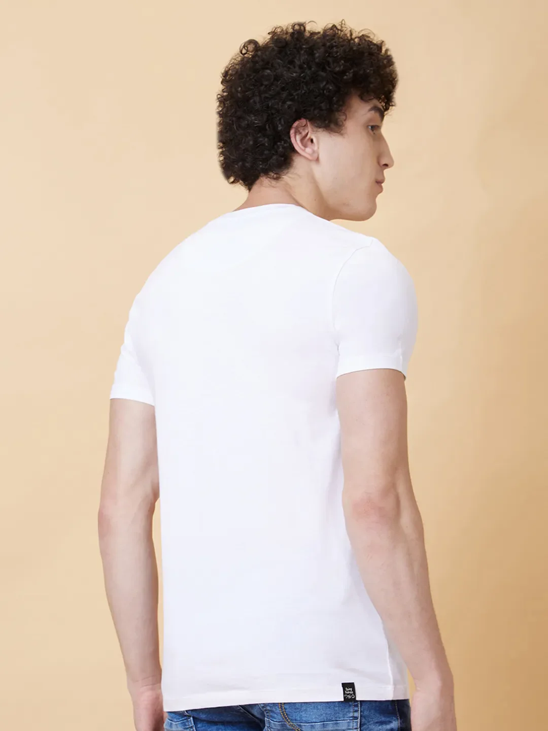 White Regular Fit Men's Short Sleeves T-Shirt by Being Human Clothing - Image 2