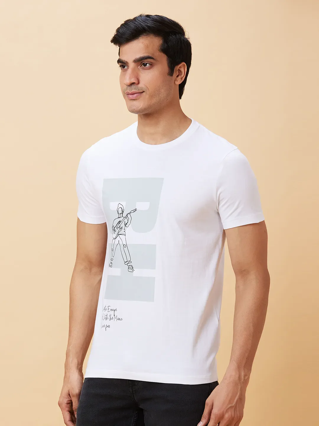 White Regular Fit Men's Short Sleeves T-Shirt by Being Human Clothing - Image 3