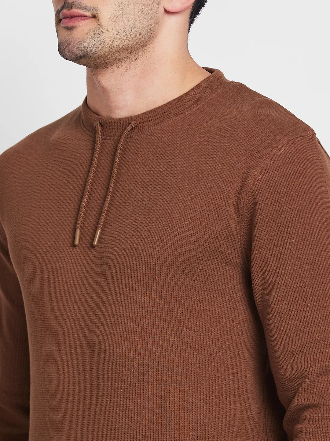 Brown Regular Fit Men's Long Sleeves T-Shirt by Being Human Clothing - Image 2