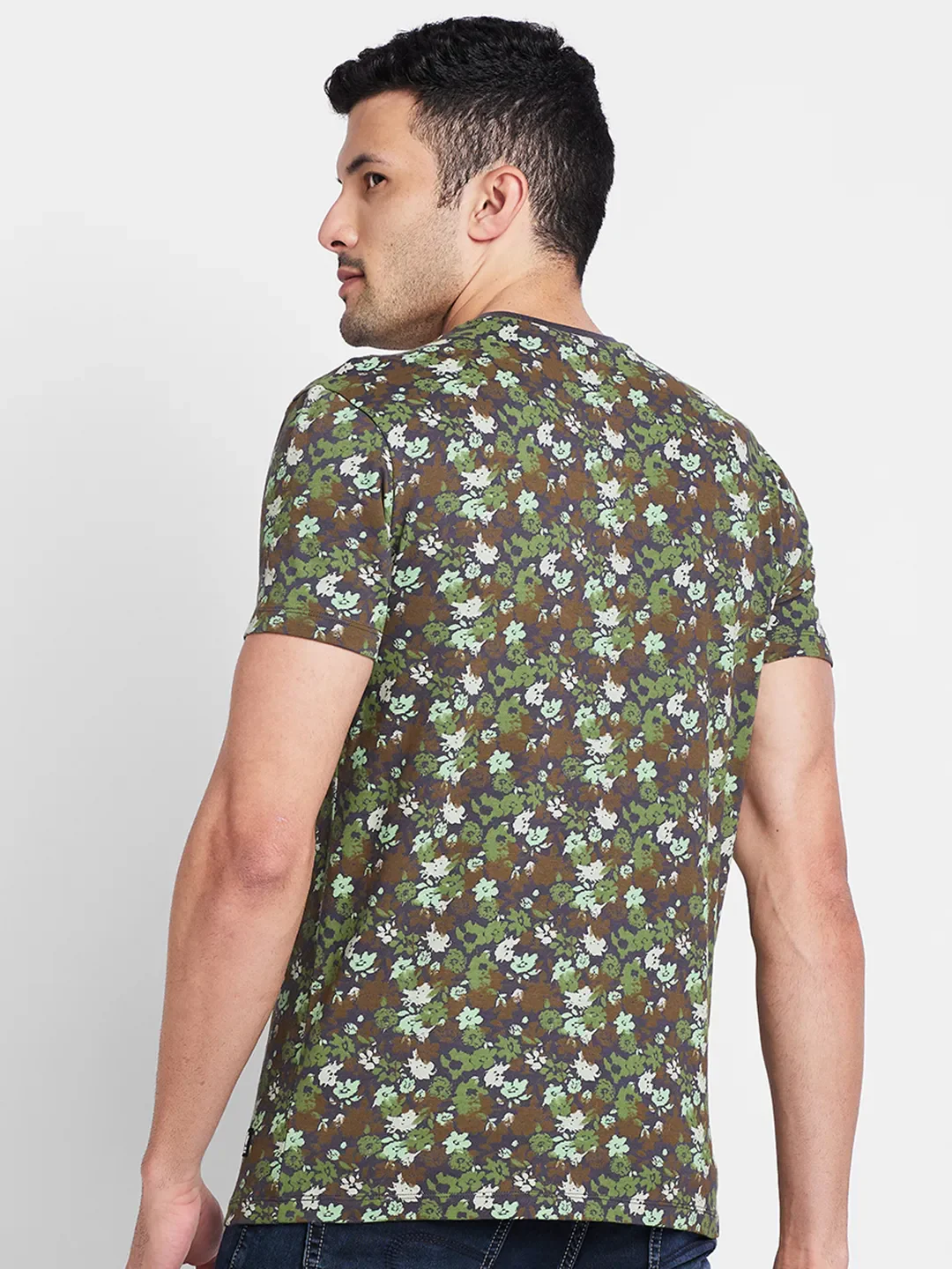 Charcoal Regular Fit Round Neck Men's T-Shirt by Being Human Clothing - Image 3