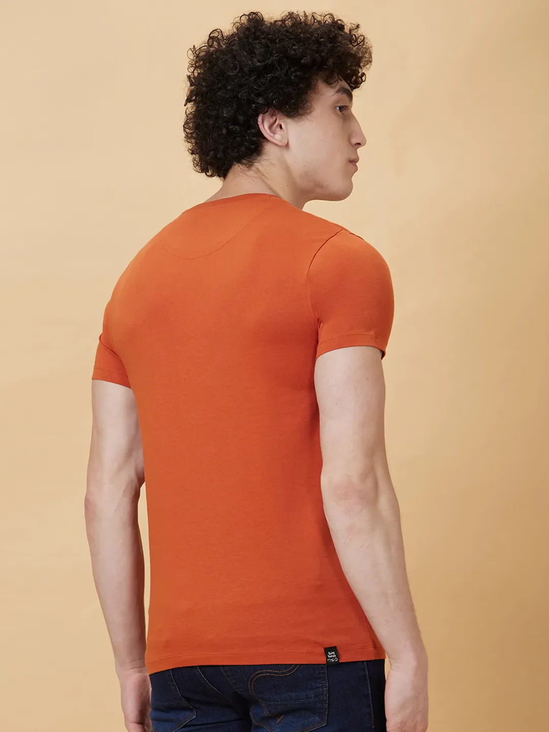 Brown Regular Fit Men's Short Sleeves T-Shirt by Being Human Clothing - Image 2
