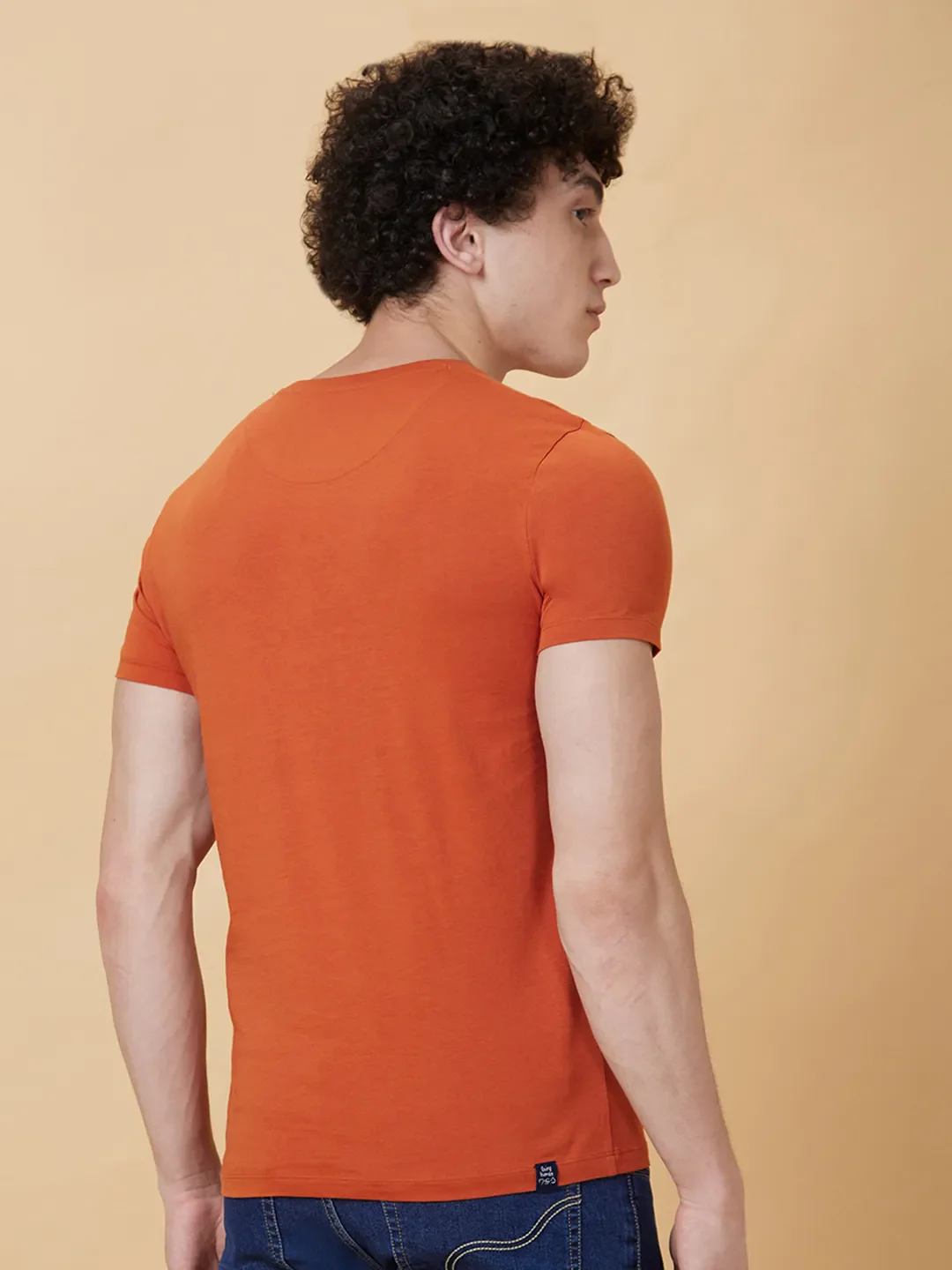 Brown Regular Fit Men's Short Sleeves T-Shirt by Being Human Clothing - Image 2