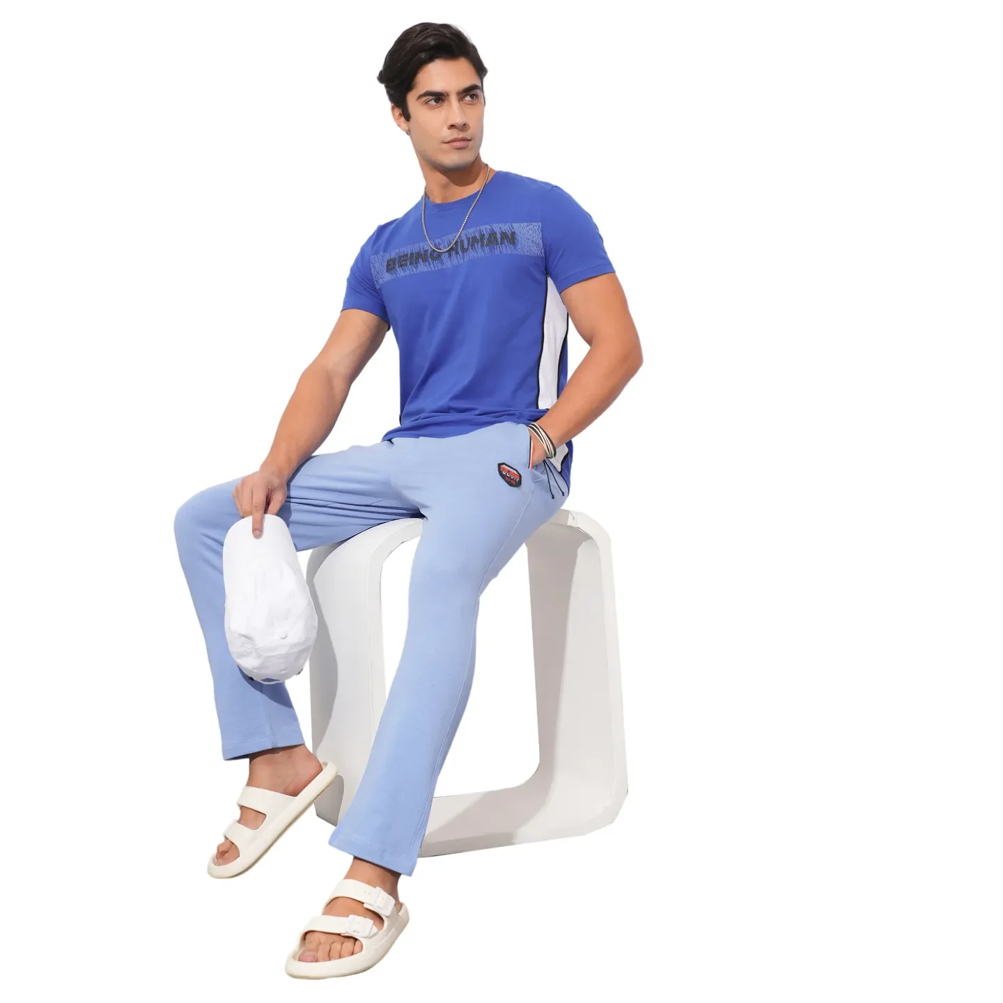 Blue Regular Fit Men's T-Shirt By Being Human Clothing - Image 4