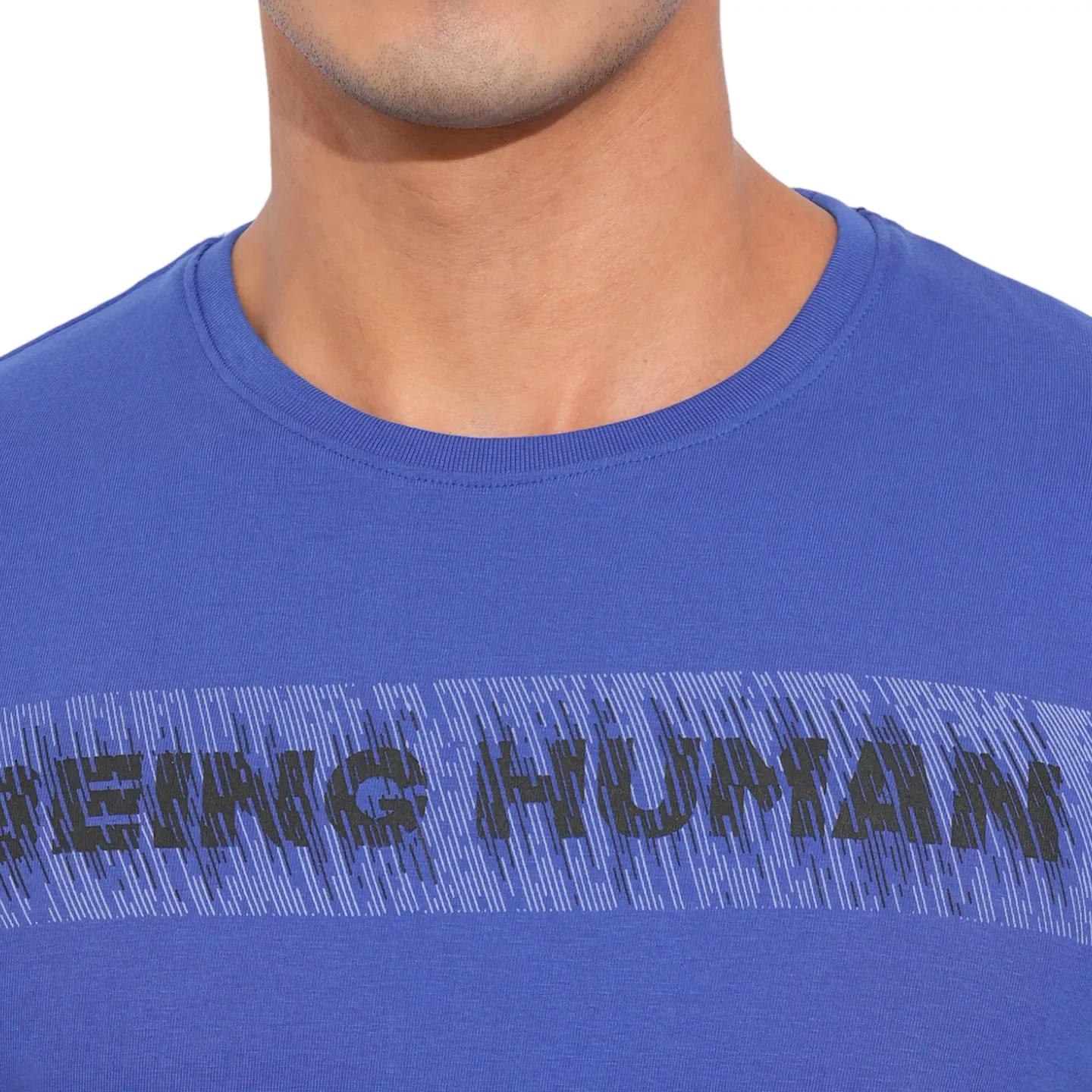 Blue Regular Fit Men's T-Shirt By Being Human Clothing - Image 5