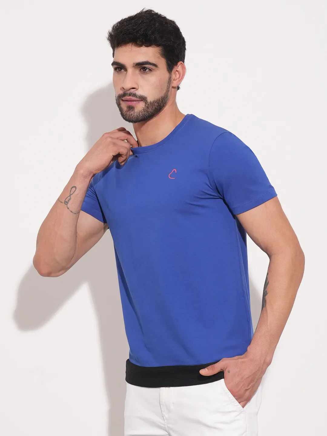 Blue Regular Fit Men's T-Shirt By Being Human Clothing - Image 2