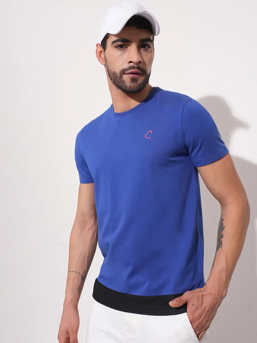 Blue Regular Fit Men's T-Shirt By Being Human Clothing - Image 6