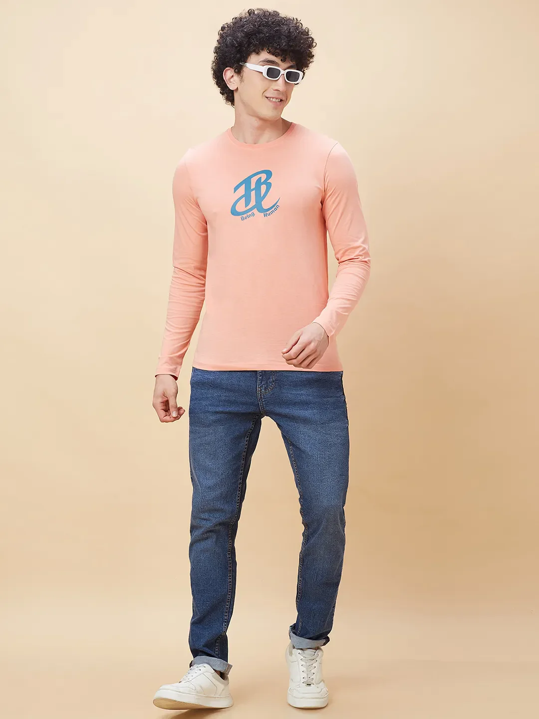 Coral Regular Fit Men's Long Sleeves T-Shirt by Being Human Clothing - Image 5