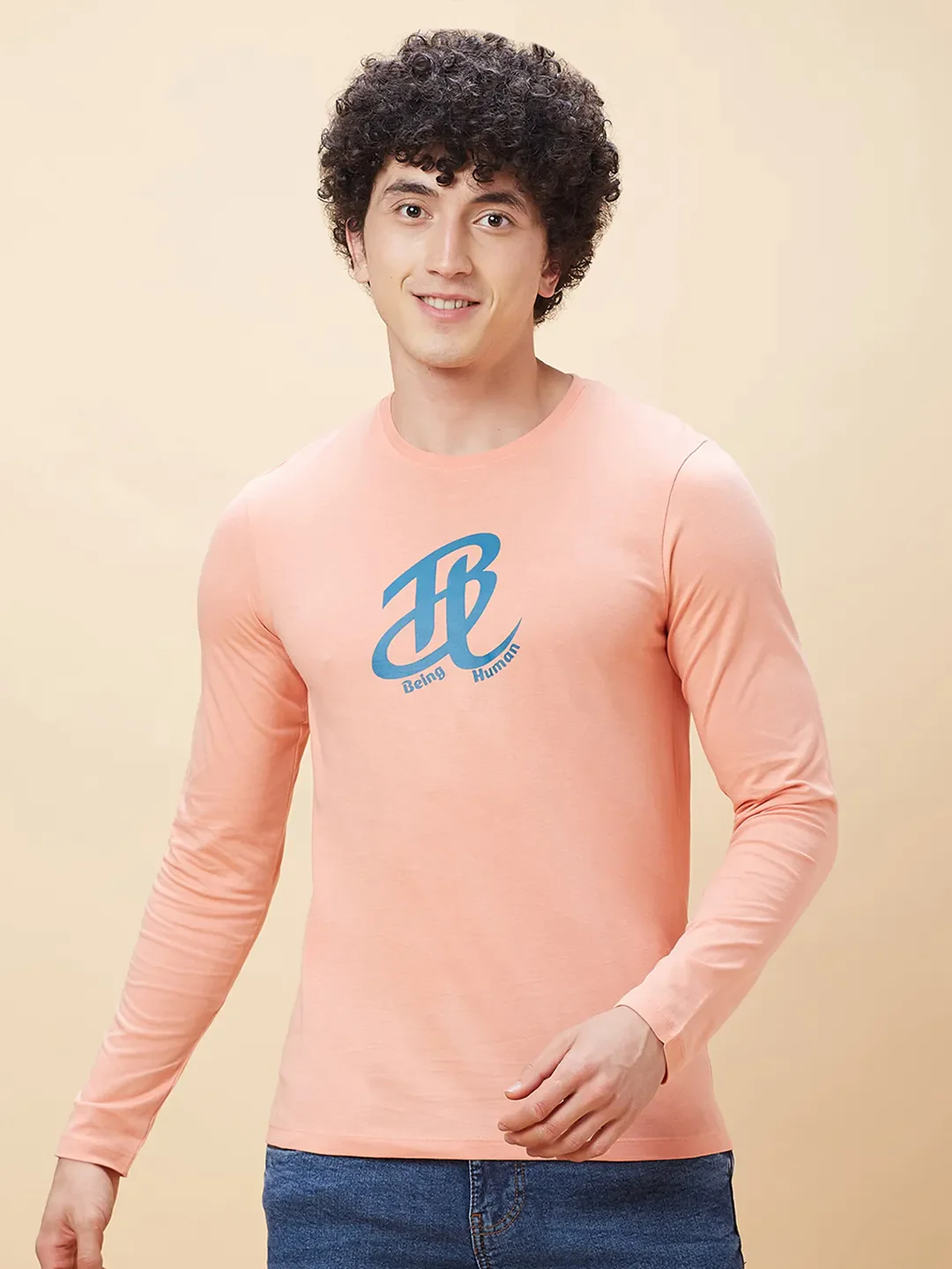 Coral Regular Fit Men's Long Sleeves T-Shirt by Being Human Clothing - Image 6