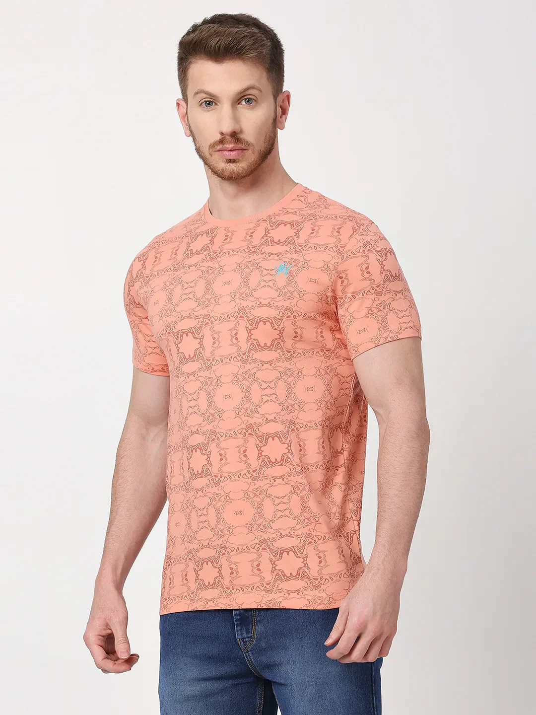 Coral Regular Fit Round Neck Men's T-Shirt by Being Human Clothing - Image 2